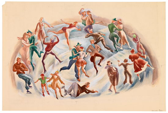 HOWARD COOK Ice Skaters.
